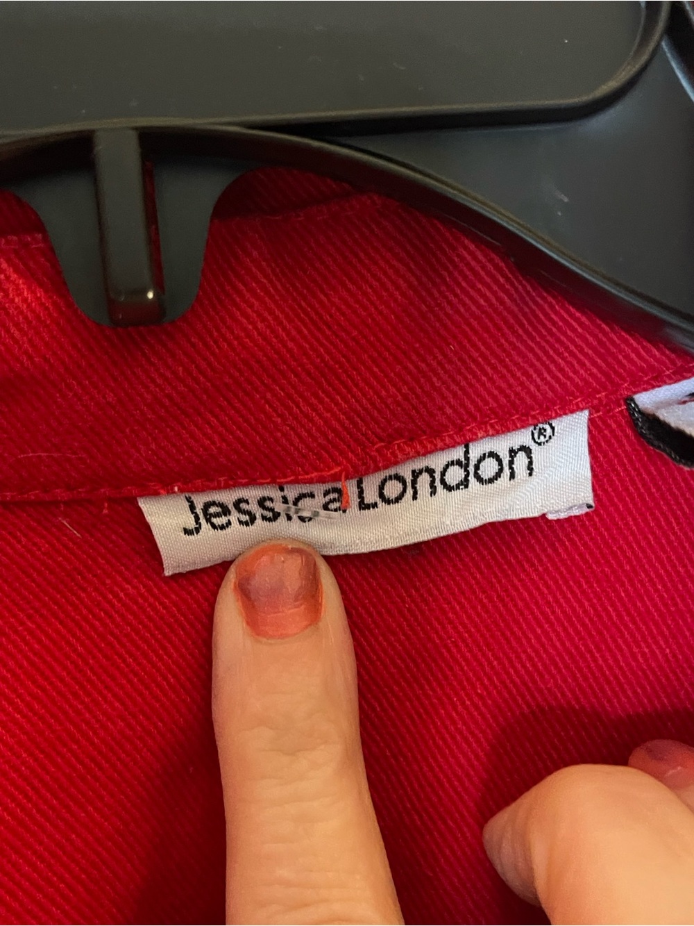 Jessica London Bright Red Denim Jacket - Picture 2 of 4